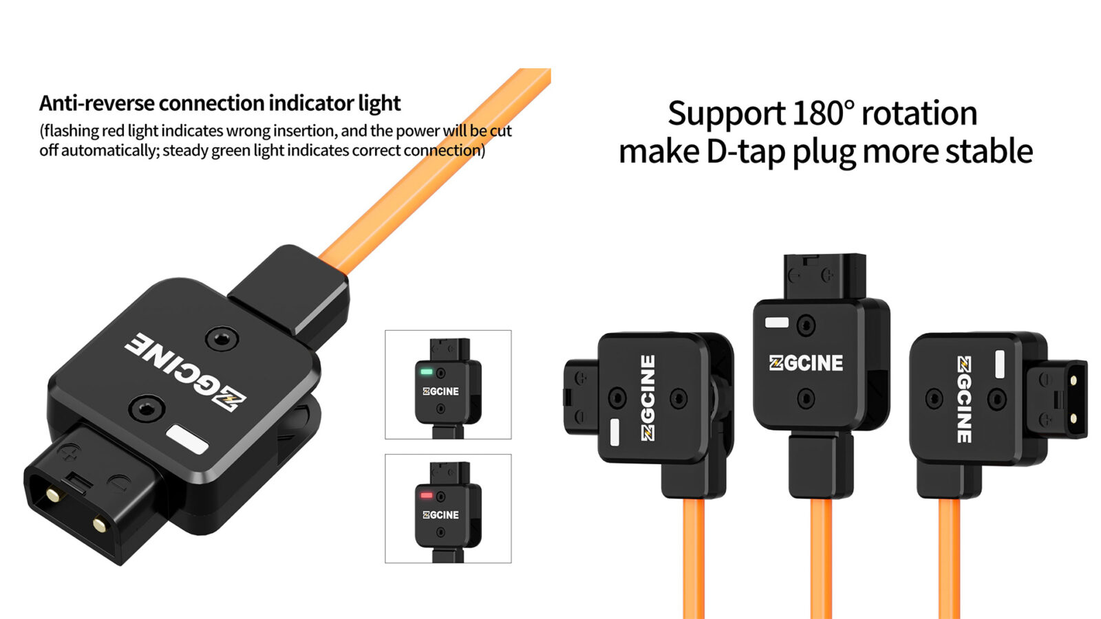 ZGCINE MD P4 D Tap 4 Way Splitter Cable With Rotatable Connector