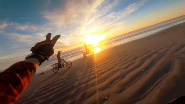 Sunset on motorcycles using a GoPro camera. Image credit: Abe Kislevitz.