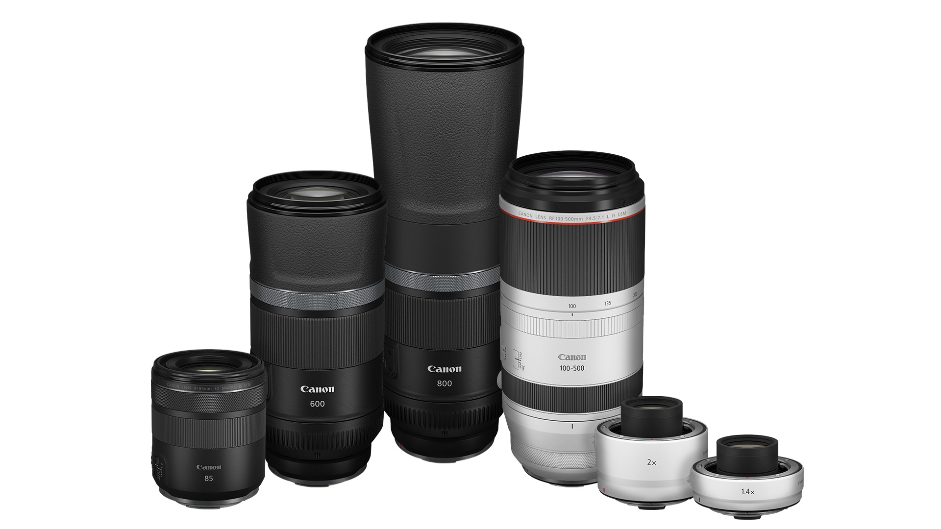 Canon anunció cuatro nuevos lentes RF y extensores de distancia focal