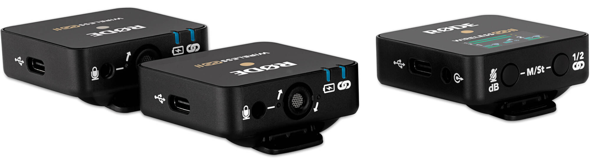RØDE Wireless Go II Sistema inalámbrico de doble canal con micrófonos  integrados con salidas USB analógicas y digitales, compatible con cámaras