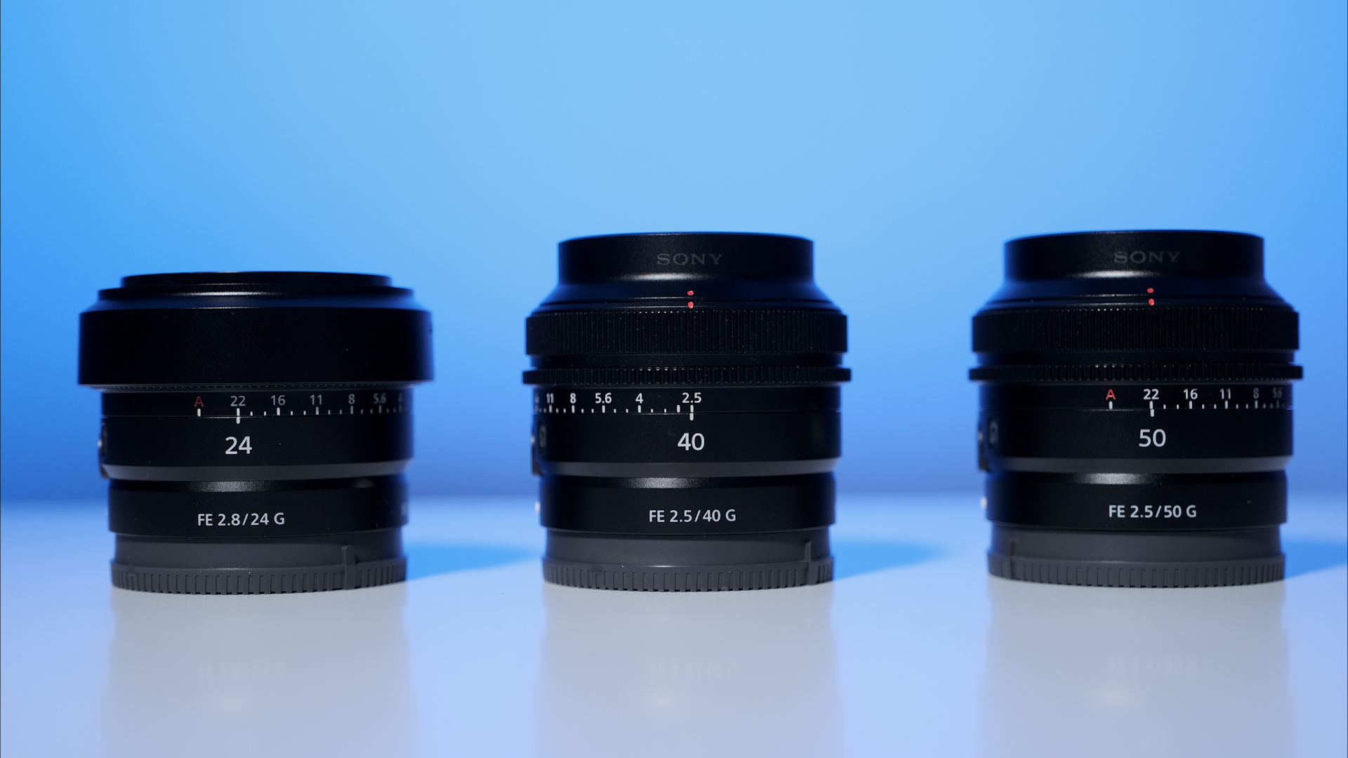 ソニーが24mm F2.8 G、40mm F2.5 G、50mm F2.5 Gレンズを発表 | CineD