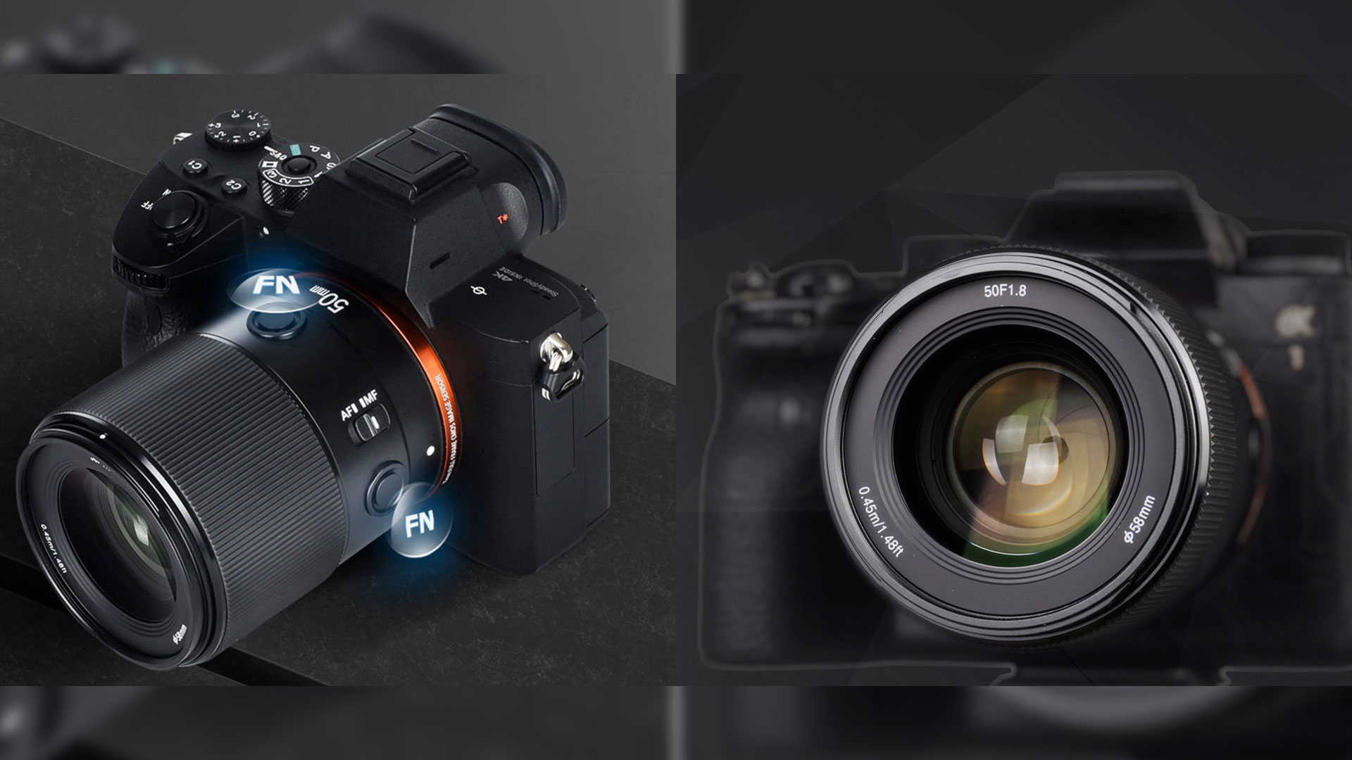 Yongnuo YN 50mm F/1.8S DF DSM Lens for Full Frame Sony E-Mount Cameras ...