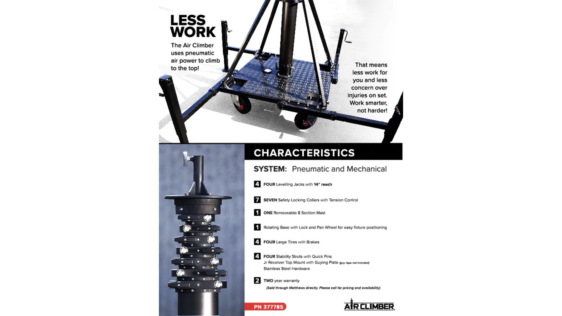 Matthews がAir Climber 25 Feet 空気圧式ライトスタンドを発売 | CineD