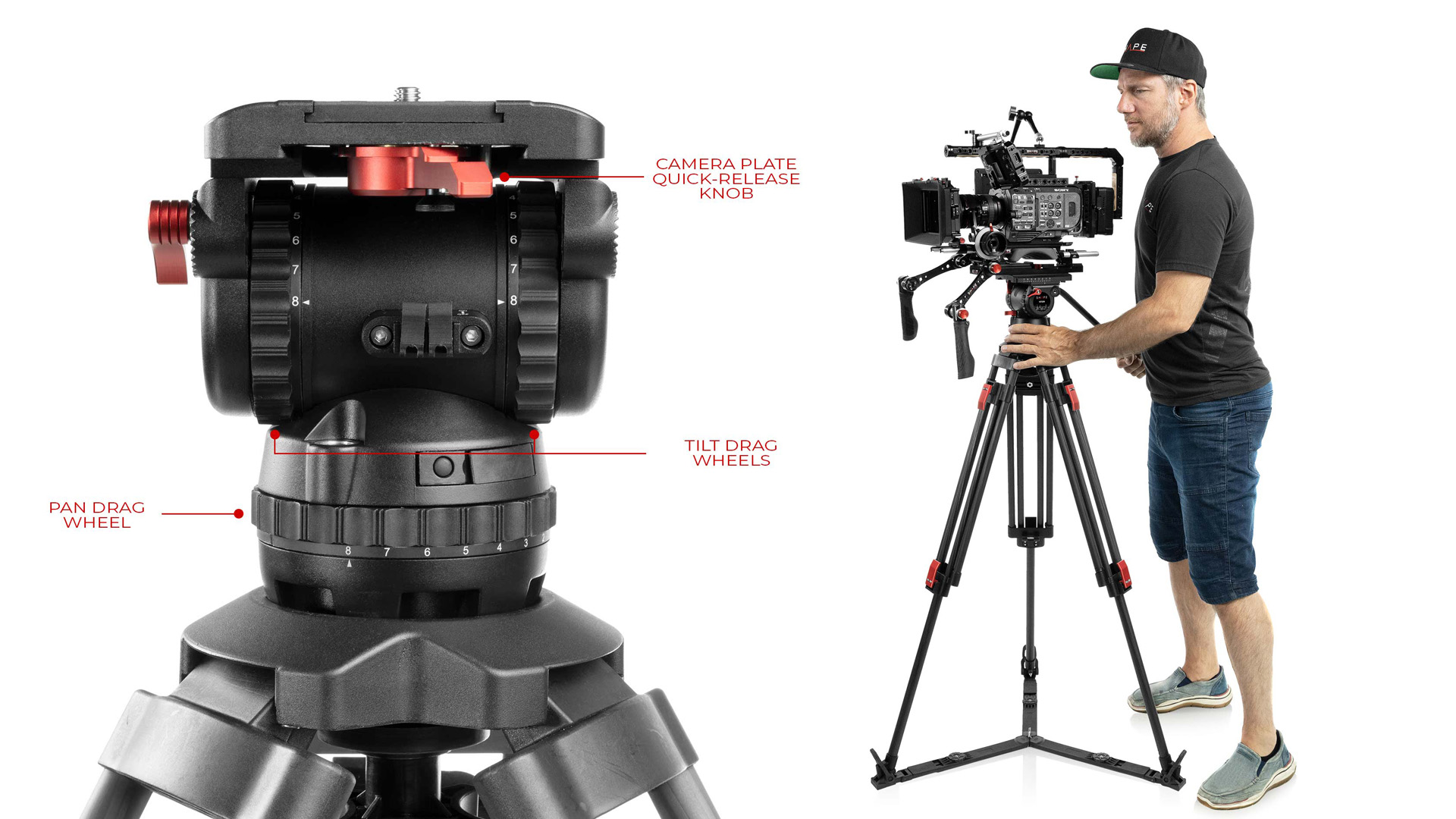 Pro Video Tripod with Fluid Head SHAPE