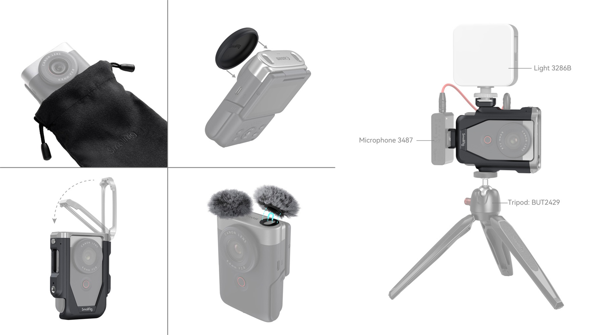 SmallRig Cage Kit for Canon PowerShot V10 Vlogging Camera 