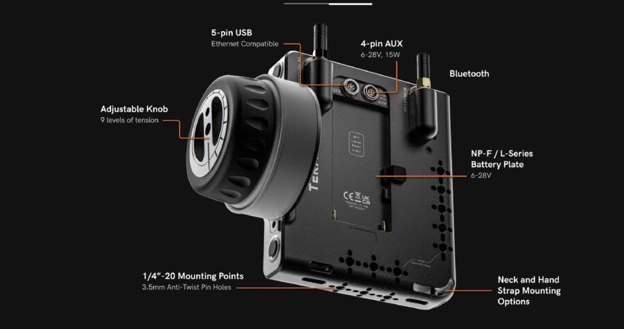 Teradek Ctrl.5 rear - Ctrl.5 hand unit and CTRL.OS