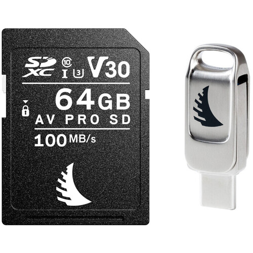 Angelbird 64GB AV Pro UHS-I SDXC Memory Card with 128GB Flash Drive