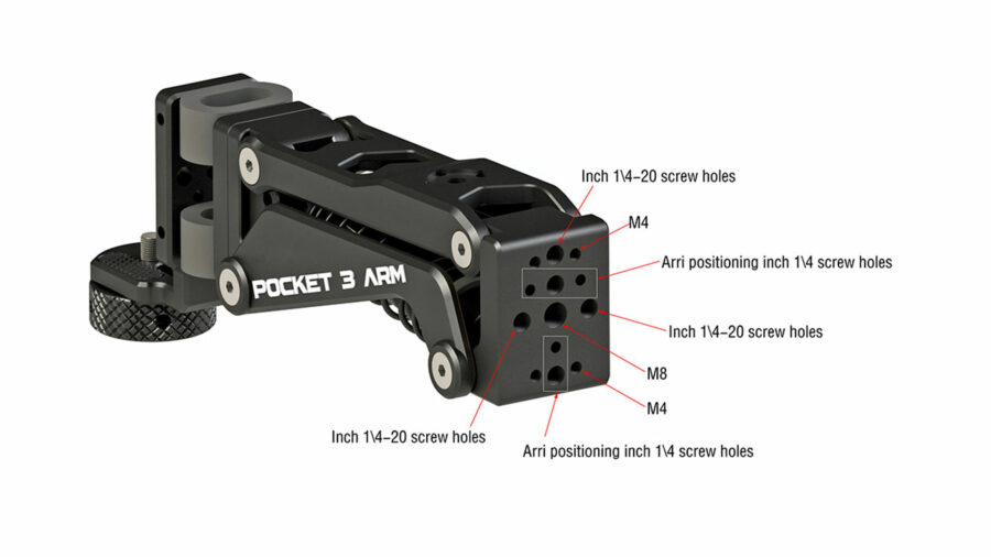 The CAME-TV Pocket 3 mounting points