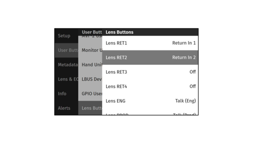 Lens buttons for ENG-style lenses on ARRI ALEXA 35