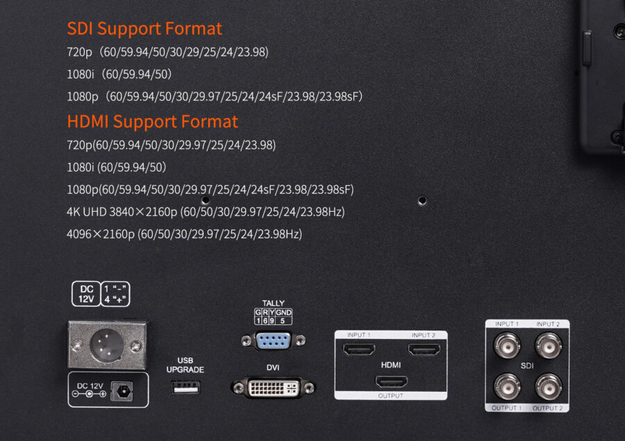 FEELWORLD SEETEC P133 PRO and P215 PRO - supported formats