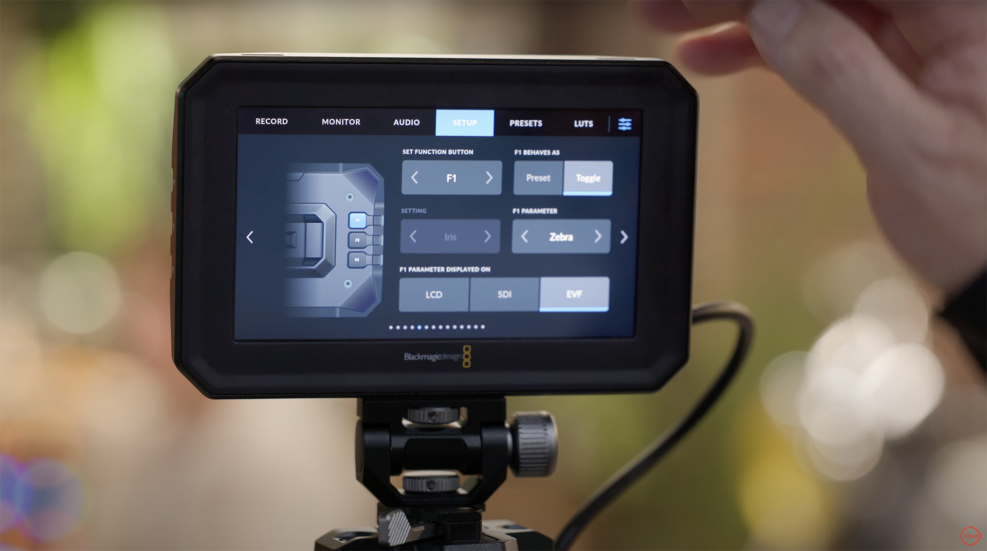 Blackmagic Design PYXIS monitor - three function buttons