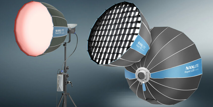 NANLITE Rapid 90 and Rapid 120 Parabolic Softbox Announced - Flat Folding Design for Better Transport